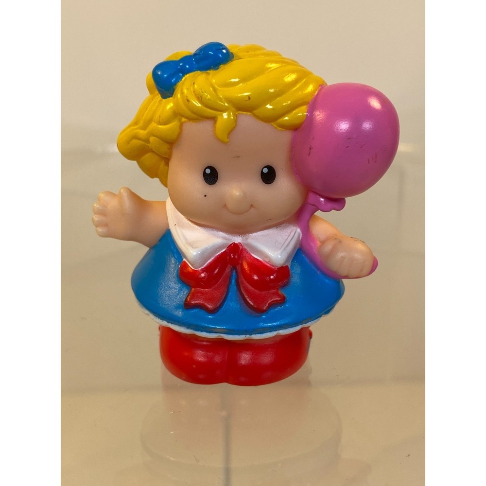 Fisher Price Little People Sarah Lynn Girl Blue Dress Pink Balloon 2003